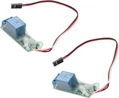 Yuenhoang RC Remote Control Relay PWM Switch on/Off Navigation Light Controller Electronic Switch Receiver Switches DIY Spare Parts for RC Airplane Aircraft Model (2 Pcs)