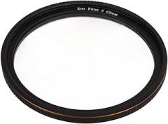 Star Filter for Camera, High Definition, Adjustable Screen Effect, Anti Coating, Double Frame Rotating Design (62mm)