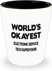 Funny Electronic Service Tech Supervisor Appreciation Gifts - Electronic Service Tech Supervisor Shot Glass For Women & Men, Funny Electronic Service Technician Supervisor Creative Thank You Gif