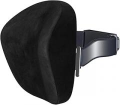 Compatible for Tesla Model Y Model 3 Multifunction Adjustable Car Neck Pillow Vehicle Head Rest Support Headrest with Phone Holder(Black Suede)