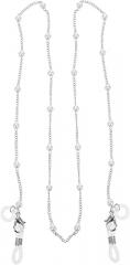 CIYODO Versatile Strap for Earphones Anti-Lost Chain Necklace Metal Simulated Pearl Elegant Glasses Chain