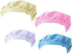 4pcs Anti-Static Working Cap Lightweight Polyester Protective Hat for Adults Blue White Pink Yellow for Cleanroom and Electronics Industries