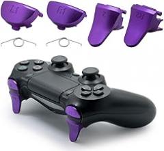 TOMSIN Replacement Aluminum Metal Triggers for PS4 Pro/ PS4 Slim Controller, Aluminum Metal L1 R1 L2 R2 Trigger Buttons for PS4 Controller Gen 2 (Purple)