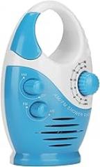 Portable AM FM Radio, Shower Radio with Speaker, Hook Type Broadcast Music Radio for Bedside Tables and Garages(Blue)
