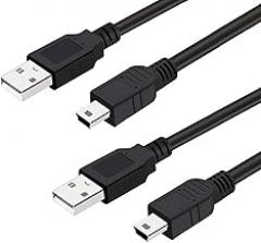 TI84 USB Cable for Texas Instruments Calculator, TI-84 Plus, TI-84 Plus C Silver Edition, TI 89 Titanium, TI Nspire CX/TI Nspire CX CAS Graphing Calculators (Pack of 2)