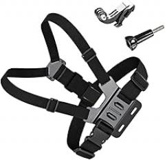Uonlytech Chest Strap Harness for Durable Sports Camera Accessory for Skiing Cycling and Equestrian Activities Secure Camera Mount for Shooting Black