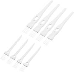Shaver Cleaning Brush Tools with White Handle White Nylon Bristles 2 Sizes for Keyboard, Window Track, Vent Outlet, Home, Office, 8 Pack
