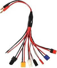 RC Lipo Battery Charger Adapter Connector Splitter Wire 8 in 1 Octopus Convert Cable to 4.0mm Banana Plug Lead Wire for TRX, T-Plug, Futaba, XT60, EC3, JST, Tamiya, XT60, T- Dean