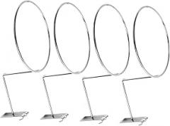 Milisten 4pcs Stainless Steel Wall-mounted Cowboy Hat Holder and Basketball Display Rack with Slot Hooks for Sports Balls Storage in Closet and Entryway