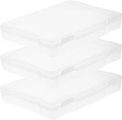3Pcs Plastic Storage Boxes for Small Items Multi-functional Photo Postcards Organizer Compact Screw Hardware Container White Cases for Crafts and Electronics