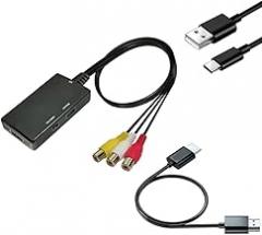 RCAs to HDTV Converters 720P 1080P 60Hz for HDTV Monitor Projectors with USB Power