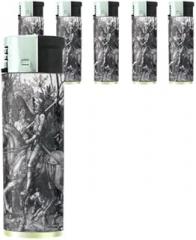 Albrecht Durer Knight Death Devil Butane Refillable Electronic Lighter Set of 5 Pieces D-211