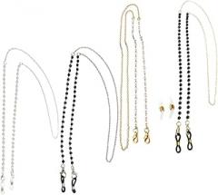 Milisten 4pcs Pearl Eyeglass Chains Set Metal Glasses Lanyards with Anti-slip Design for Women, Sunglasses Strap Necklace Holders for Daily Wear and Outdoor Use