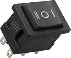 Black Rocker Switch ON-Off-ON 6 Pin 21mm x 15mm DPDT Panel Mount Switch 10A 125VAC 6A 250VAC KCD1 for Automotive and DIY Electronics