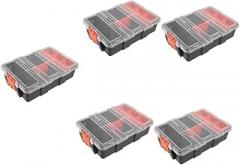 DOITOOL 5pcs Divider Box for Small Parts Plastic Screw Storage Organizer Capacity Tool Case for Hardware Drill Bits and Electronic Components