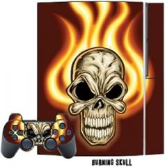 Mightyskins Protective Skin Decal Cover Sticker Compatible with Playstation 3 Console + Two PS3 Controllers - Burning Skull