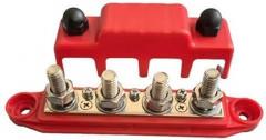 Heavy Duty Busbar Power Distributor 12V 250A For Automotive RV Marine Vessel Electrical Wiring And Power Control(M8 Red)
