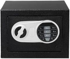 Electronic Digital Safe Box with Password Lock, 9.06 x 6.69 x 6.69 inches, 4.8L Capacity, Black Steel