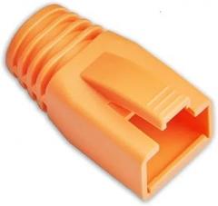 50 Network RJ45 Cable Sleeves Plastic 7.5-8.0mm Protective Strain Relief for Cat6A Cat7 Modular Plug Protection(Orange)