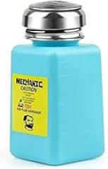 DIYPHONE Push Down Alcohol Dispenser Pump Bottle with Sealing Stainless Steel Lid 6.8oz Solvent Alcohol Dispensers Plastic Container Empty Plastic Liquid Alcohol Bottle For PCB Motherboard Cleaning