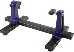 Adjustable PCB Holder with 360° Rotation for Circuit Board Soldering Repair Tool, Spring Loaded Clamps, Fireproof Metal Base, Soldering Stand for Electronics, Blue + Black(Small)