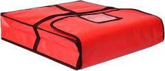 Insulated Pizza Carry Bag Food Delivery Bag with ID Window Sturdy Pizza Warmer Red, 51x51x12cm No Hole