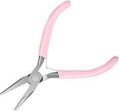5 Inch Long Needle Nose Pliers with Side Cutters, Chain Nose Pliers for Jewelry Making, Mini and Electronics Use