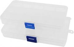2pcs White Tool Organizers Plastic 24 Section Electronic Components Tool Boxes Storage Organizer