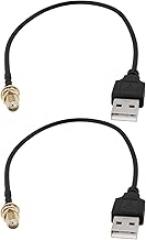 2PCS SMA Female to USB Coaxial Cable Connector RG174 Connector Adapter Length 20cm for Electronic Equipment Debugging Signal Transmission Wireless Equipment