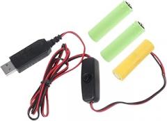 Virtual Battery Eliminators USB to 4.5V AA LR6 Power Cable for Electronic Toy