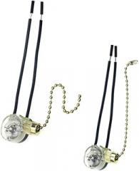 TEHAUX 2pcs Portable Fan Pull-Chain Off Switch Ceiling Pull-Chain Easy Install Eco-Friendly Switch Random Color