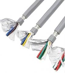 Pipe House Towline CNC Cable Insulated Drag Cable 24WG to 17AWG 2 Cores to 8 Cores Gray Heat Resistant Double Shielded Wire Soil Electronics (Size : 2 Cores 1Meter, Color : 24 AWG 0.2mm)