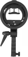 S Type Bracket Holder for Speedlite Flash | Foldable & Adjustable for Snoot/Softbox/Beauty Dish | 180° Rotatable Head with Hot Shoe Protection | Works with Most Speedlites