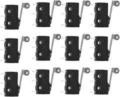 PartyKindom 12pcs Micro Snap Action Roller Switch Compact Momentary Lever for Home Appliances Electronic Equipment and Automatic Machines