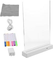 Veemoon Led Message Writing Board Rechargeable Erasable Neon Effect Acrylic Sign for Restaurants Weddings and Parties Glow Drawing Board with Enhanced Night Visibility and Flexible