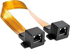 Network Internet Cable Flat CAT6 Cat5 RJ45 Female F C0innector Pass Home/Car Window Door Feed-Through Jumper Cable 30cm Length New 2026 High for Reliable Electronic Component