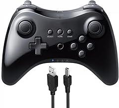 LACTIVX Wireless Pro Controller for Nintendo Wii U Console with USB Charging Cable(Black)