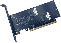 PCIe4.0/5.0 X16 to SlimSAS SFF-8654 Split Card Baseplate Single Slot for GPU Graphics Card External Expansion Adaptier Riser Card New 2026 High for Reliable Electronic Component