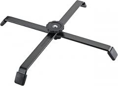 K&M Konig & Meyer 17725.000.55 Foldable Floor Stand For Spot Flood/PAR Lights | Cross Brace Legs | M10 Threaded Bolt | Base Folds Flat For Easy Storage/Travel | German Made | Black