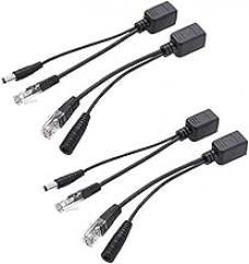 2Kits 4PCS Passive PoE Injector and Splitter Kit with 5.5x2.1 mm DC Power Adaptor Connector,Black