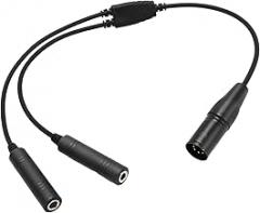 GA Dual Plug to XLR Headset Adapter, Professional 5 Pin XLR Aviation Headset Adapter for Most of Aviation Headsets, Plug and Play