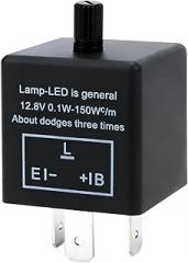 CF13 LED Electronic Flasher Relay, 12V 3 Pin 0.02A-20A Motorcycle Turn Signal Adjustable Flasher, JL-02 EP34 Turn Signal Bulbs Fix Hazard Warn Hyper Blink Flash (Adjustable)