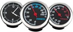 Car Dashboard Gadget Luminous Electronic Clock Mechanical Hygrometer Thermometer Steel Core Pointer Dustproof Easy to Install