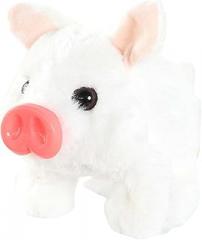 Electronic Plush Pig Pet, Lifelike Animated Walking Toy for Children, White