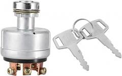 Estink Ignition Starter Switch, Sturdy High Performance 6 Terminal Wire with 2 Keys for Kobelco SK200 3 SK200 5 SK120 5 SH200 SK200 6 Excavator Parts