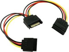 Coolcirc SATA Splitter Cable 15Pin SATA Male to Dual 15 Pin Female Power Cable Sata Extension Cord for HDD SSD Hard Disk New 2026 High for Reliable Electronic Component, Precision, Stable Performance