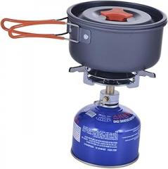 Portable Bbq Grill for Camping Single Burner Gas Stove Electronic Ignition Camping Cookware for Outdoor Cooking