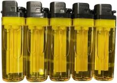 5 Cheap Disposable Lighters - Regular Size (Yellow)