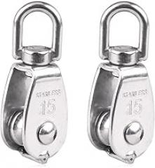 switches Rotary Switch Changeover Switch Pulleys for Wire ，Groove Wheel Pulley 10 Pcs 304 Stainless Steel M15 Pulley Steel Wire Swivel Hook Single Wheel Lifting Rope Pulley Block for Wire Rope