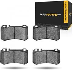 KarParts360 For Mercedes-Benz S600 2003-2013 Disc Brake Pads | Low Metallic Friction | Electronic Pad Wear Sensor | 64.5mm/2.54in Inner Height | 111.6mm/4.39in Inner Width